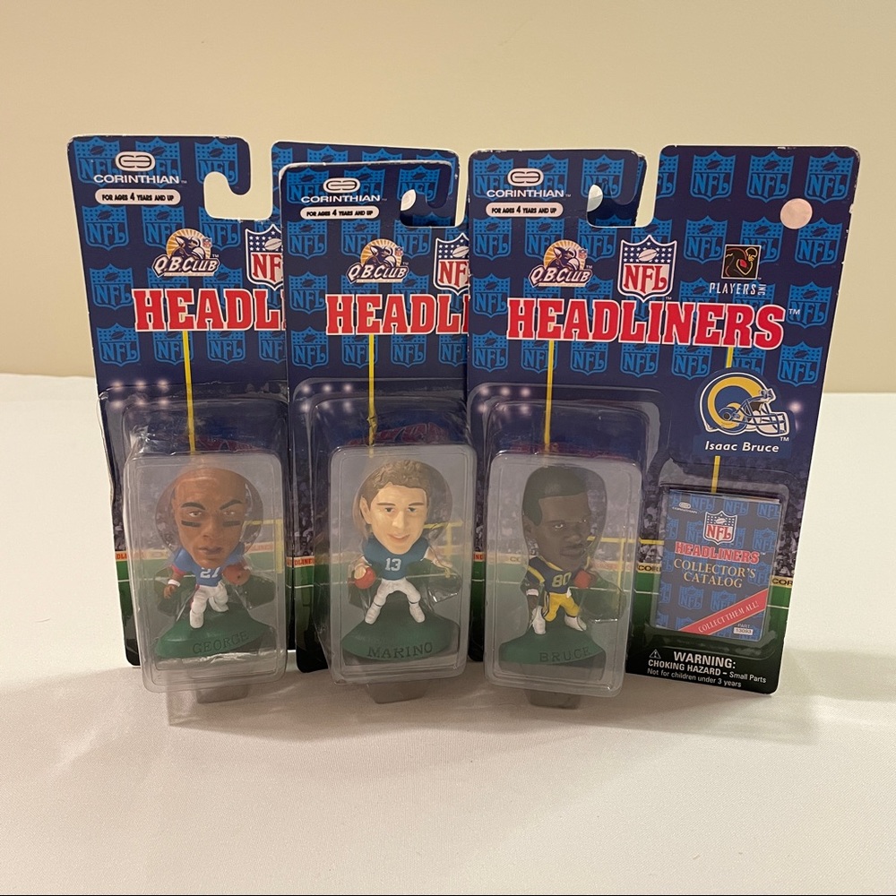 NFL Headliners Marino, George & Bruce Figures 1997 NEW!